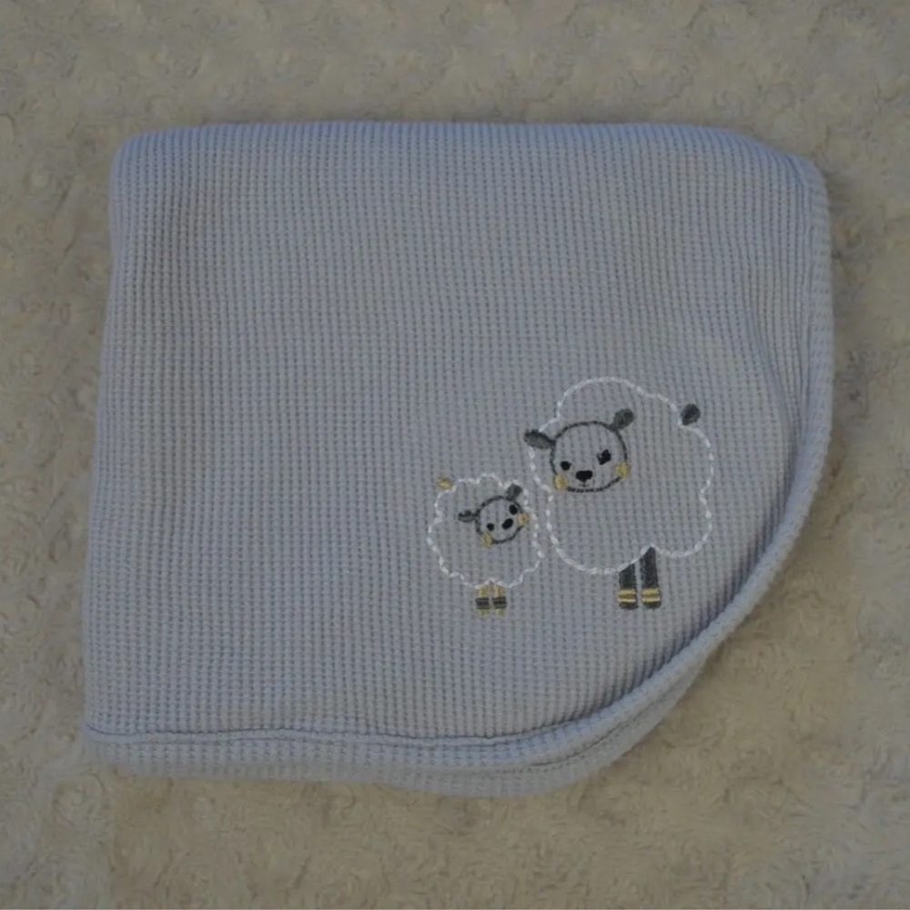 Parent's Choice Gray Sheep Lamb Baby Blanket Thermal Waffle Weave Lovey